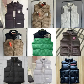 The North Face Gucci Canada Goose zipper logo - embroidered lettering down vest-4389