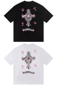 Chrome Hearts CH new short-sleeved T-shirt with cross and Sanskrit print-5424  